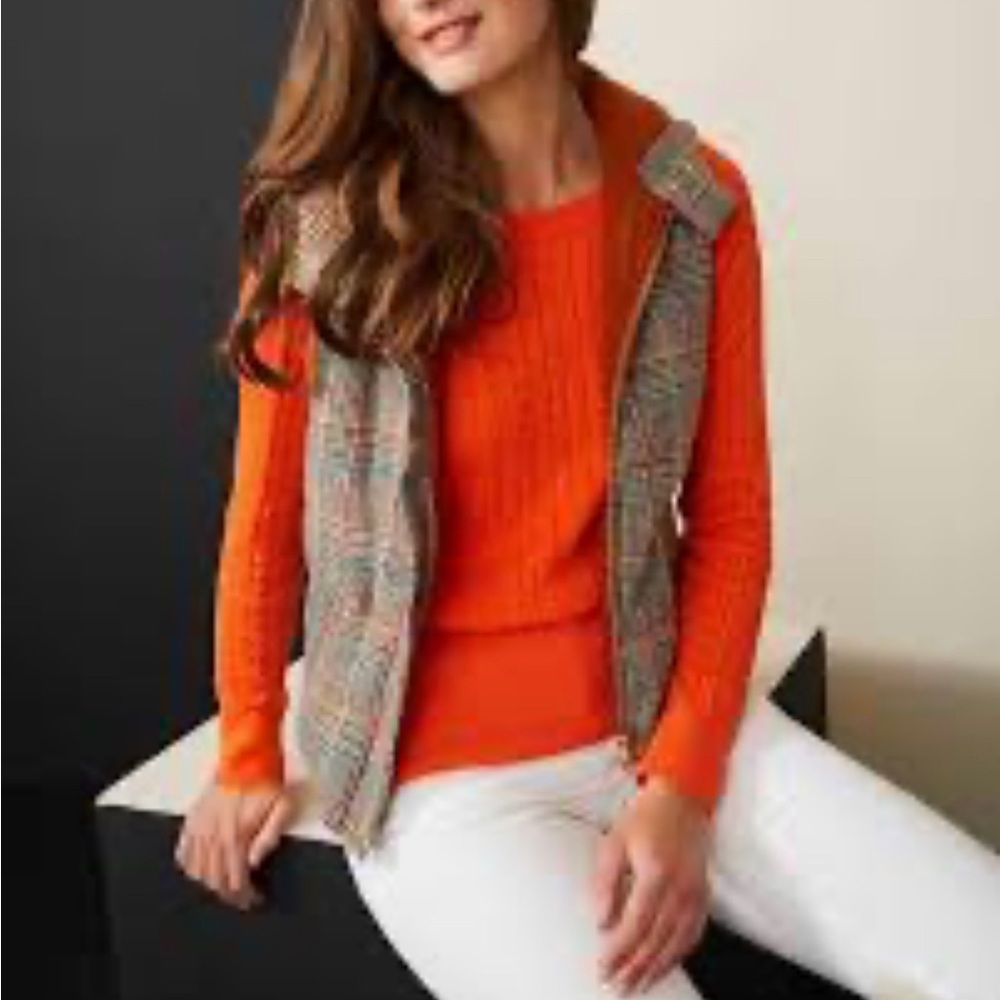 NWT Etcetera Puffer Vest/Jacket Brown/Multi Color - With Hoodie - Picture 3 of 6